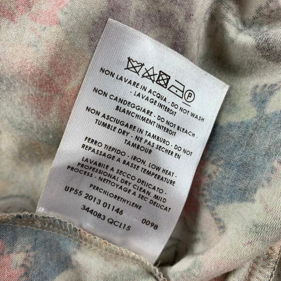 ALEXANDER MCQUEEN 4 Multi-Color Abstract Floral Rayon Blend Long Sleeve Dress - Picture 5 of 6